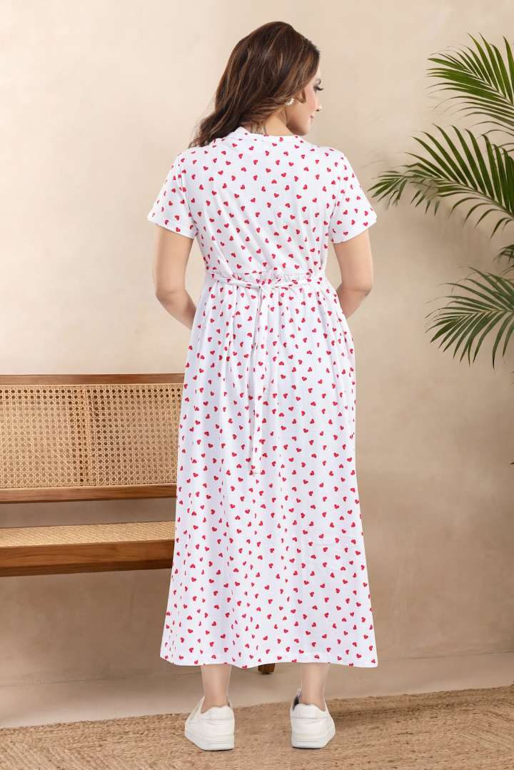 Ditsy Heart Printed Feeding Nightie