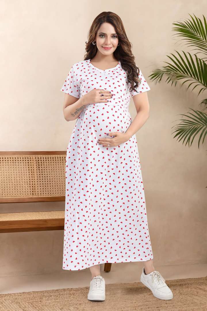 Ditsy Heart Printed Feeding Nightie