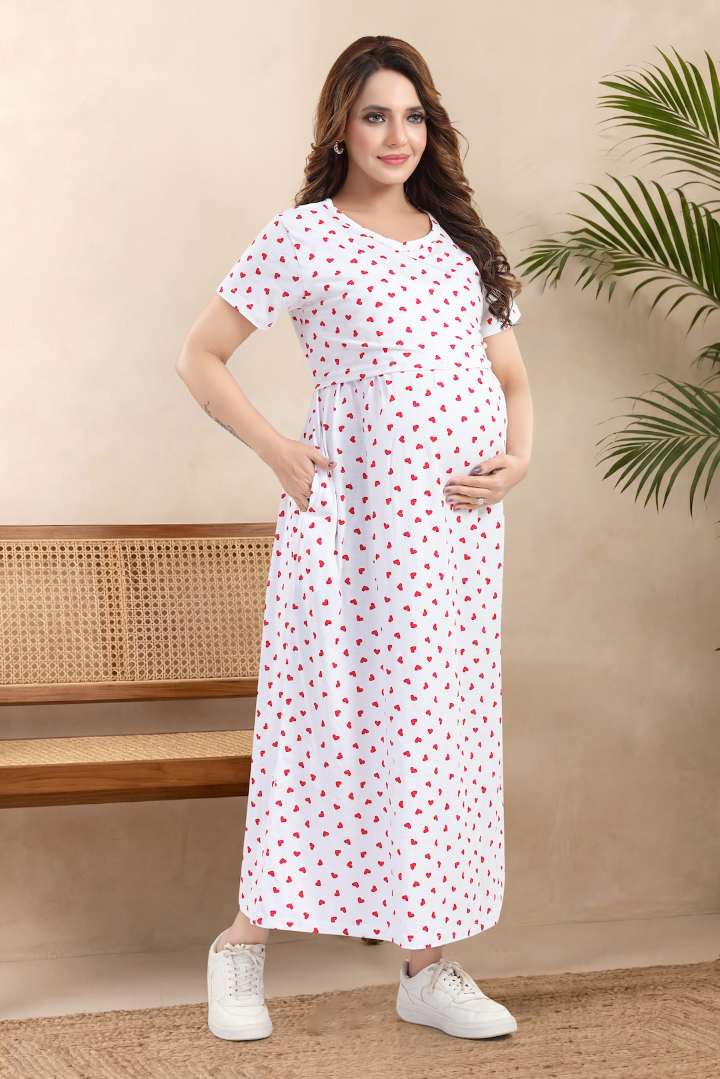 Ditsy Heart Printed Feeding Nightie