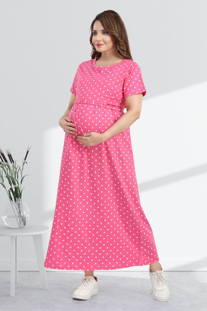 Bright Pink Polka Dot Zipless Nightie