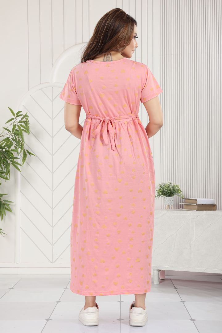Orange Sorbet Heart Print Nightie