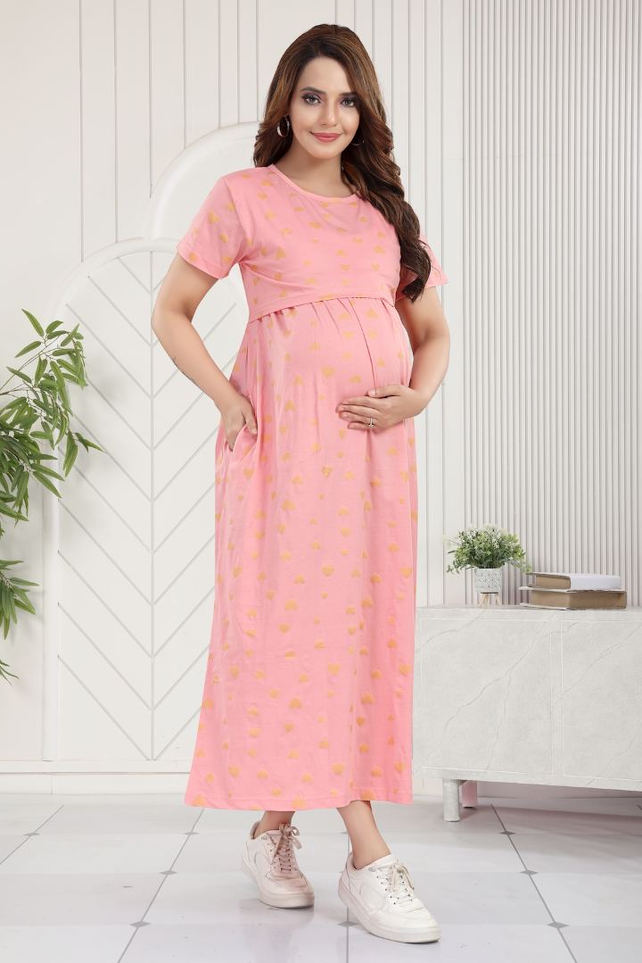 Orange Sorbet Heart Print Nightie