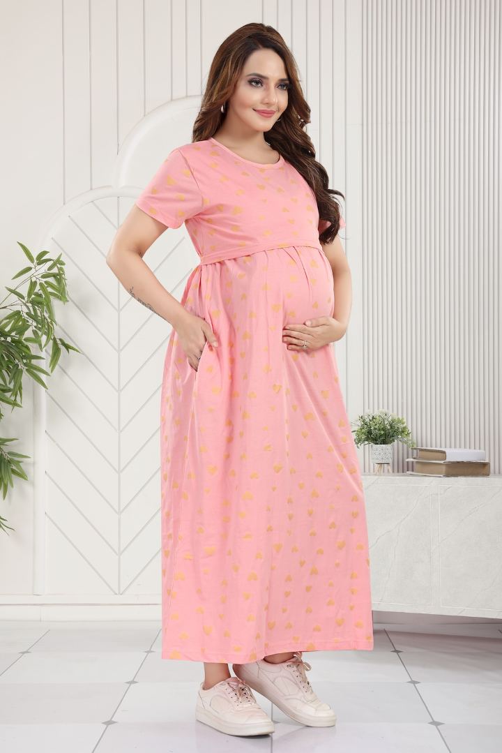 Orange Sorbet Heart Print Nightie