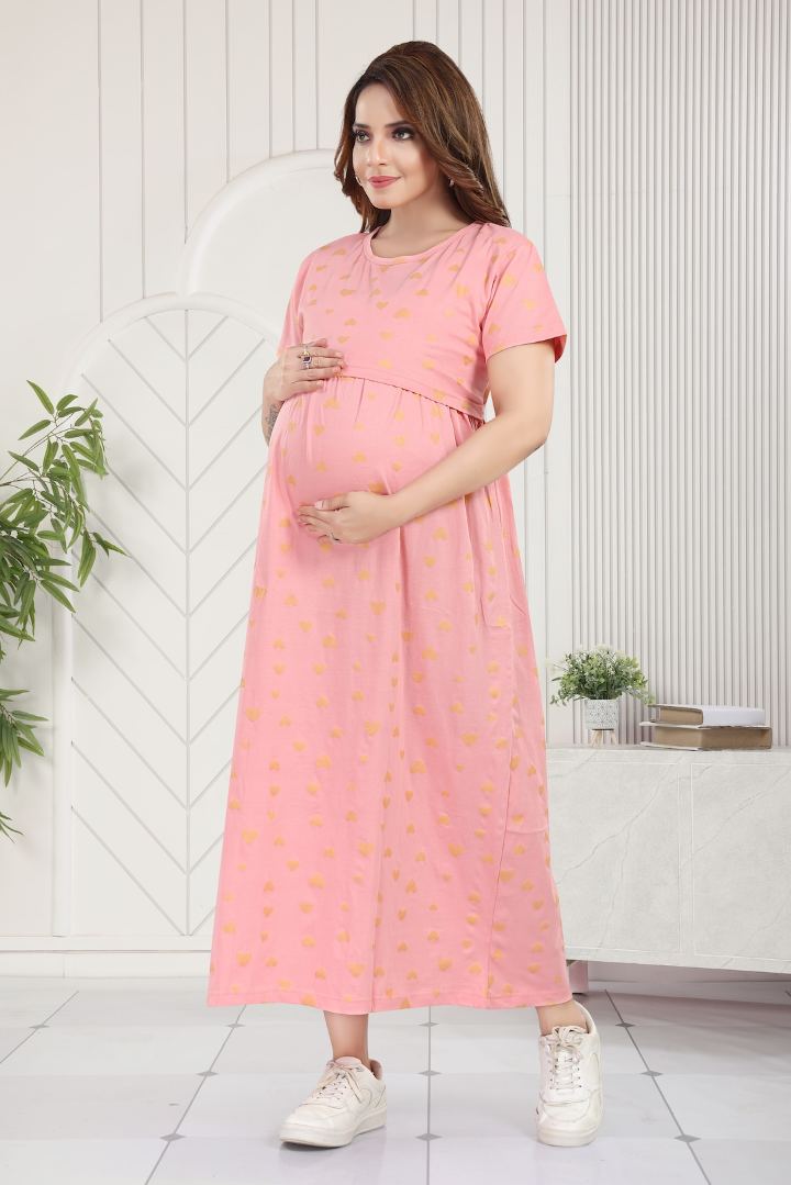Orange Sorbet Heart Print Nightie