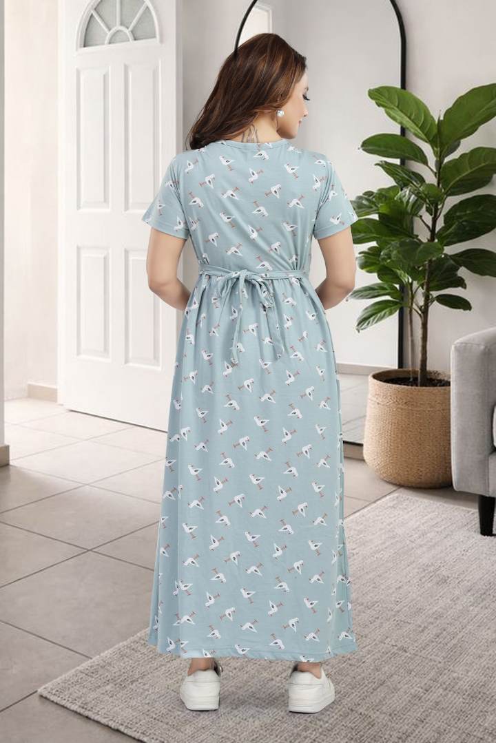 Subtle Grey Zipless Feeding Nightie