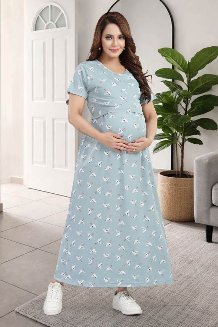 Subtle Grey Zipless Feeding Nightie