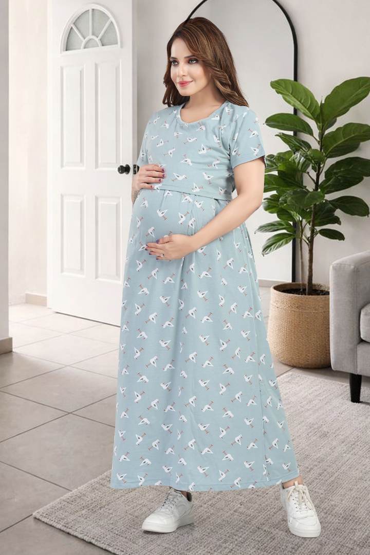 Subtle Grey Zipless Feeding Nightie