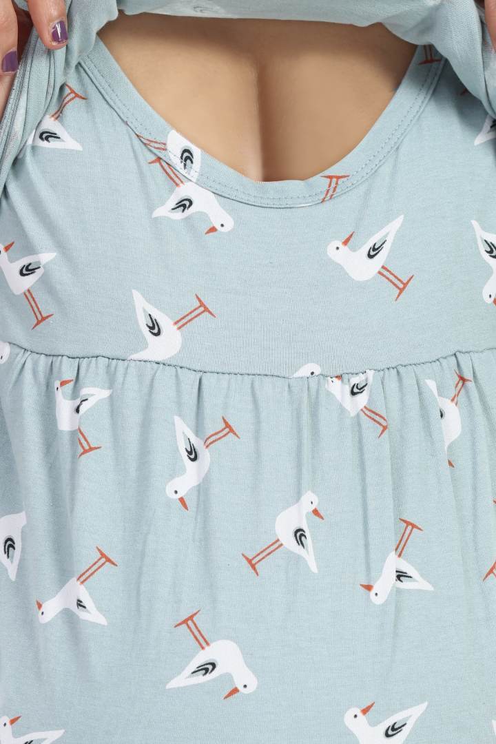 Subtle Grey Zipless Feeding Nightie