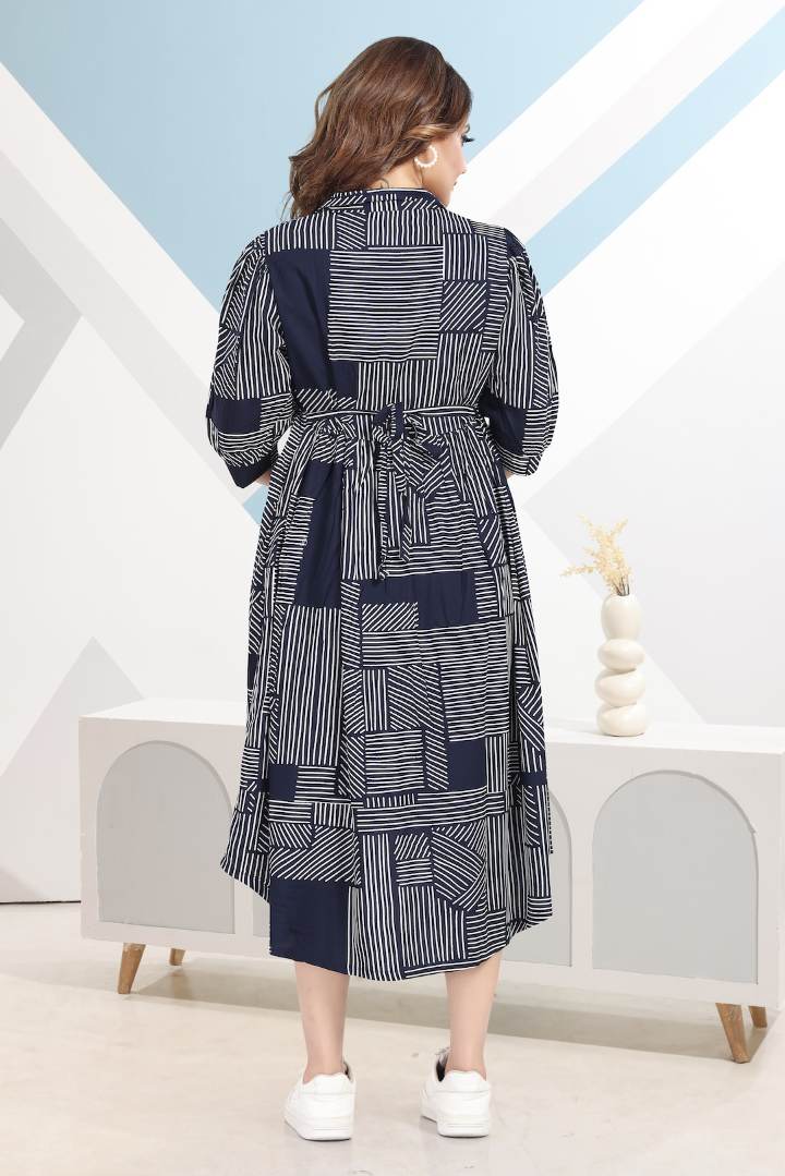 Blueberry Printed Nursing Dress