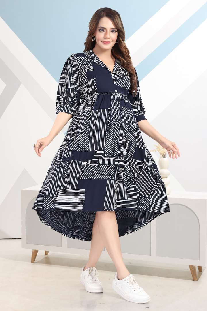 Blueberry Printed Nursing Dress