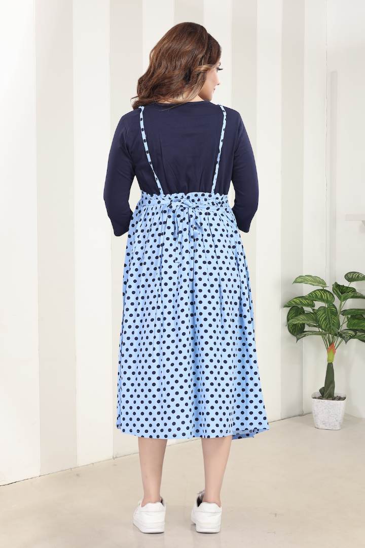 Denim Blue Polka Dot Feeding Dress