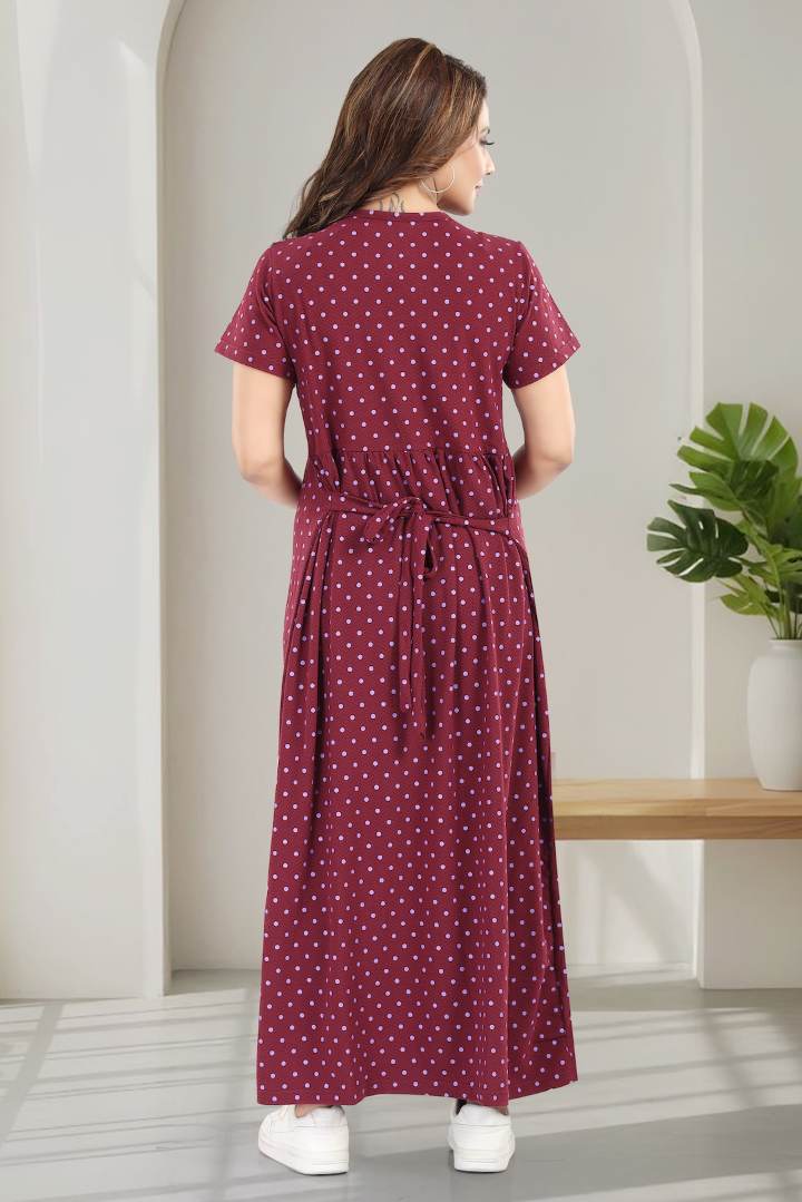 Red Polka Dot Zipless Feeding Nightie