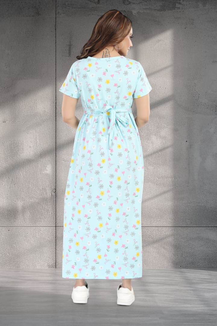 Boy Blue Printed Zipless Nightie
