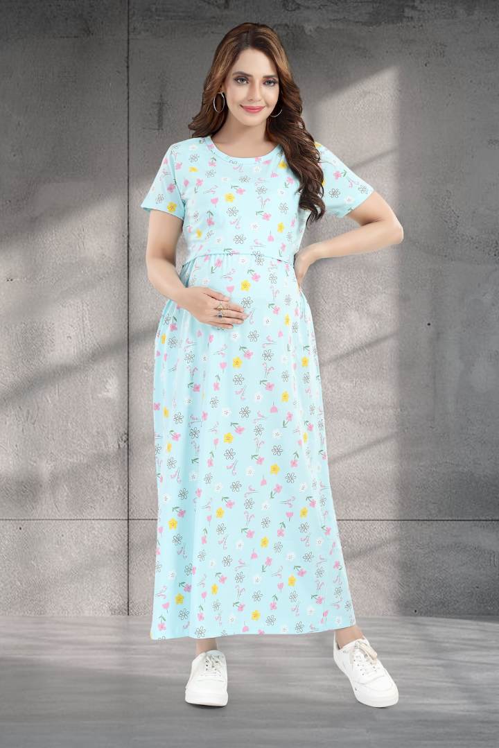 Boy Blue Printed Zipless Nightie