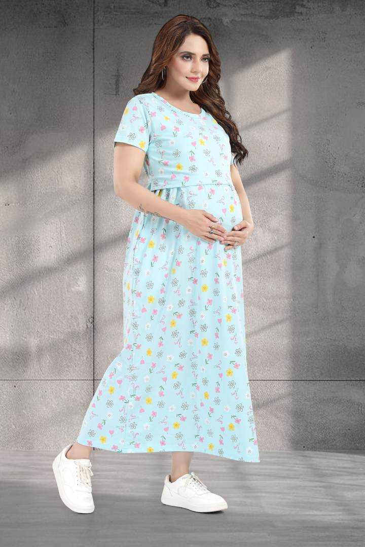 Boy Blue Printed Zipless Nightie