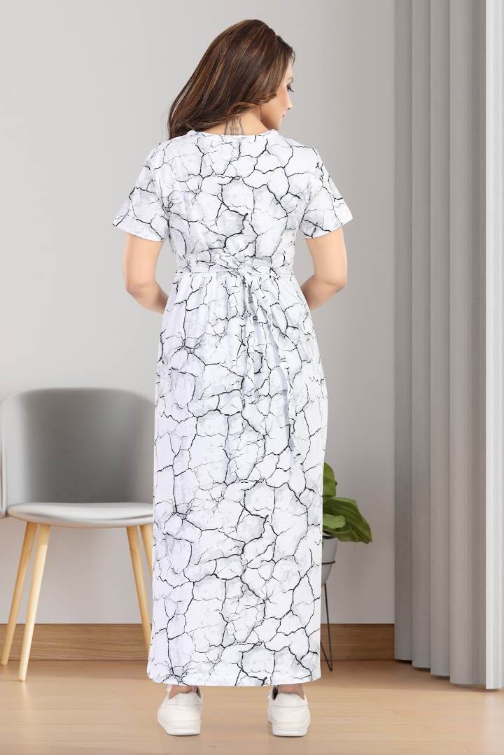 Cloudy Black Print Zipless Feeding Nightie