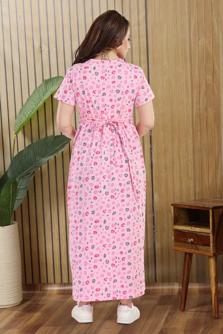 Pink Cheetah Zipless Feeding Nightie
