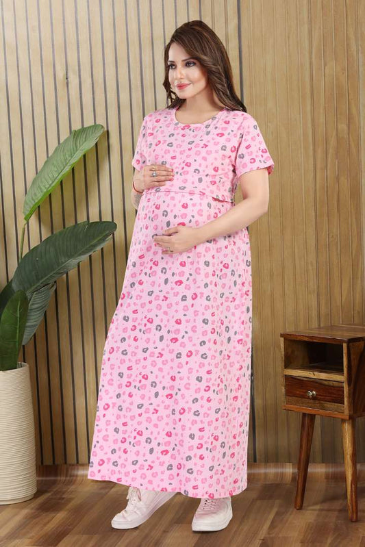 Pink Cheetah Zipless Feeding Nightie