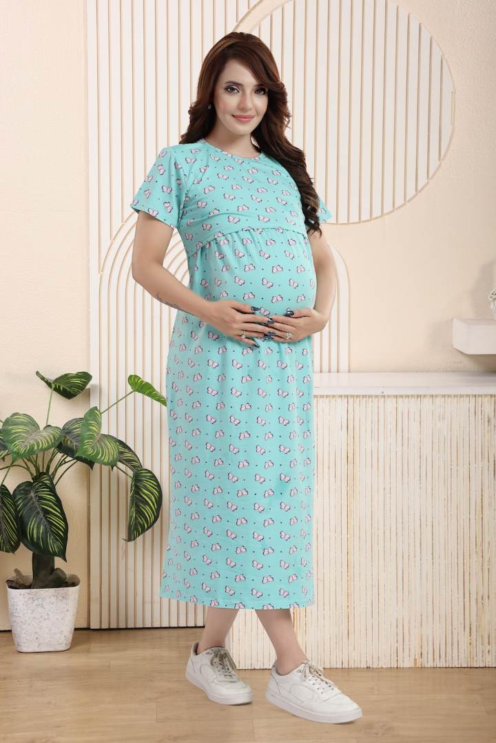 Boy Blue Butterfly Printed Nightie