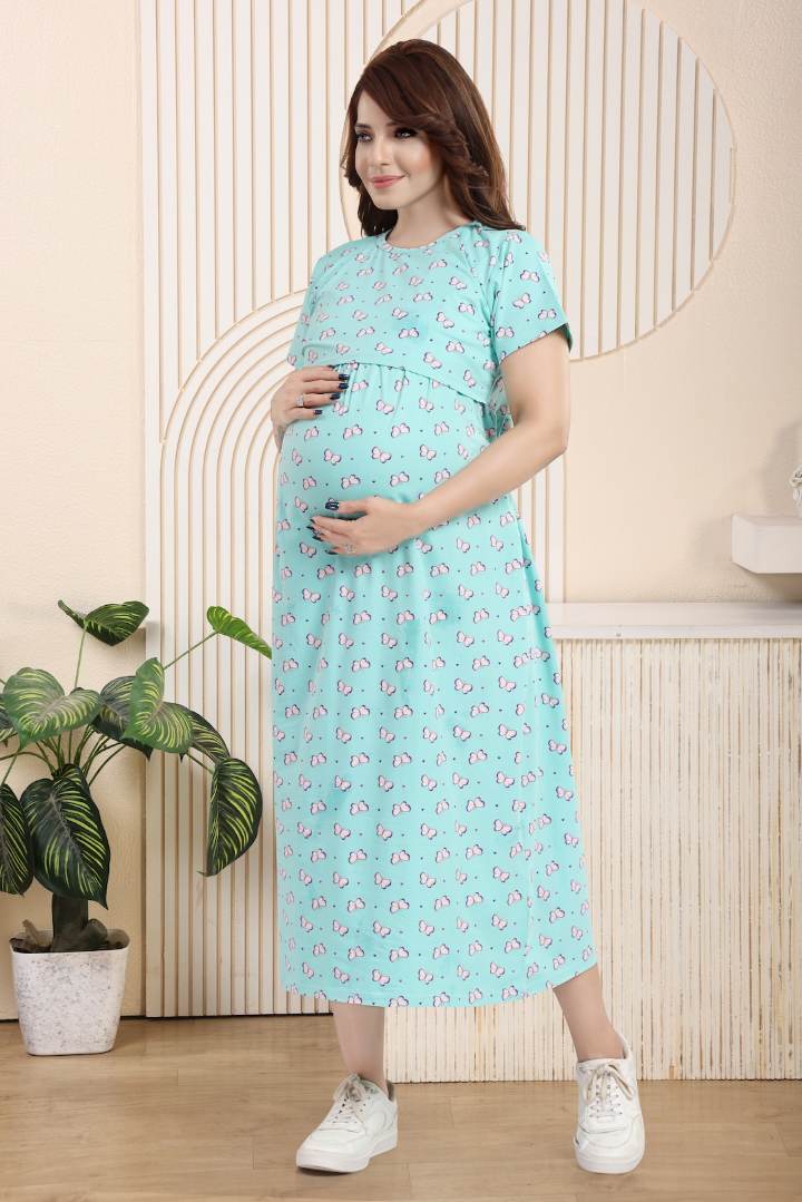 Boy Blue Butterfly Printed Nightie