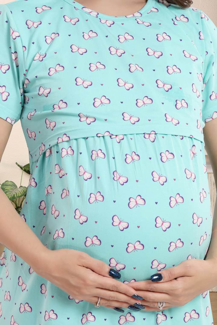 Boy Blue Butterfly Printed Nightie