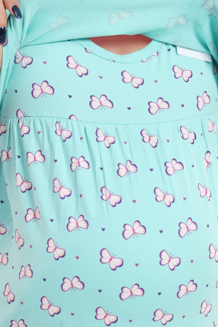 Boy Blue Butterfly Printed Nightie