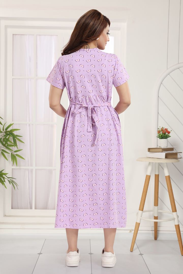 Pale Violet Butterfly Printed Nightie