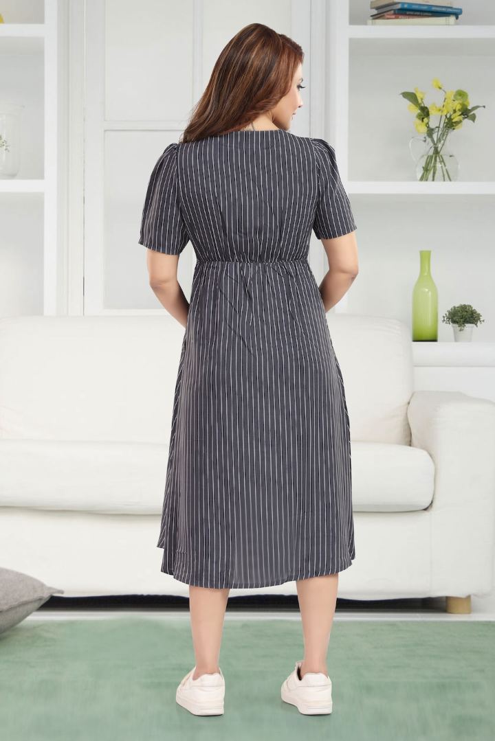 Classic Pin Striped Maternity Dress