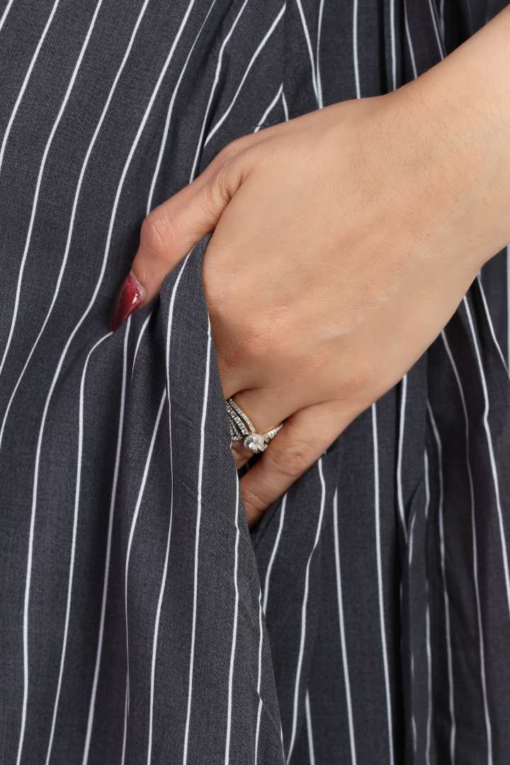 Classic Pin Striped Maternity Dress