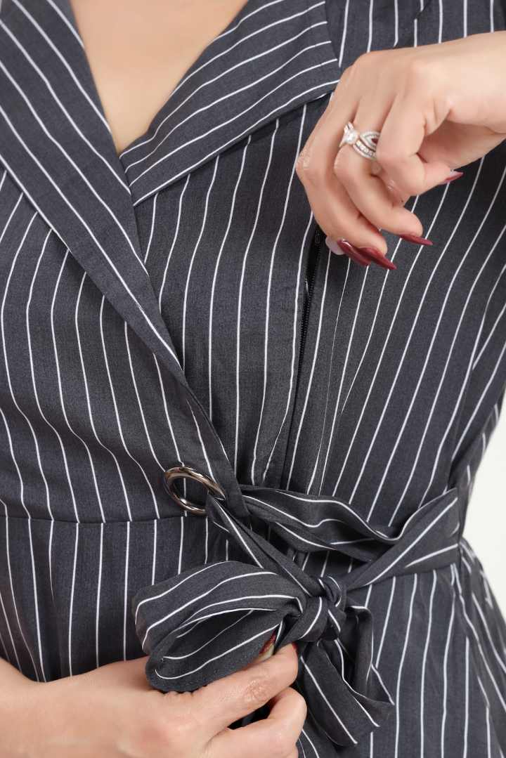 Classic Pin Striped Maternity Dress