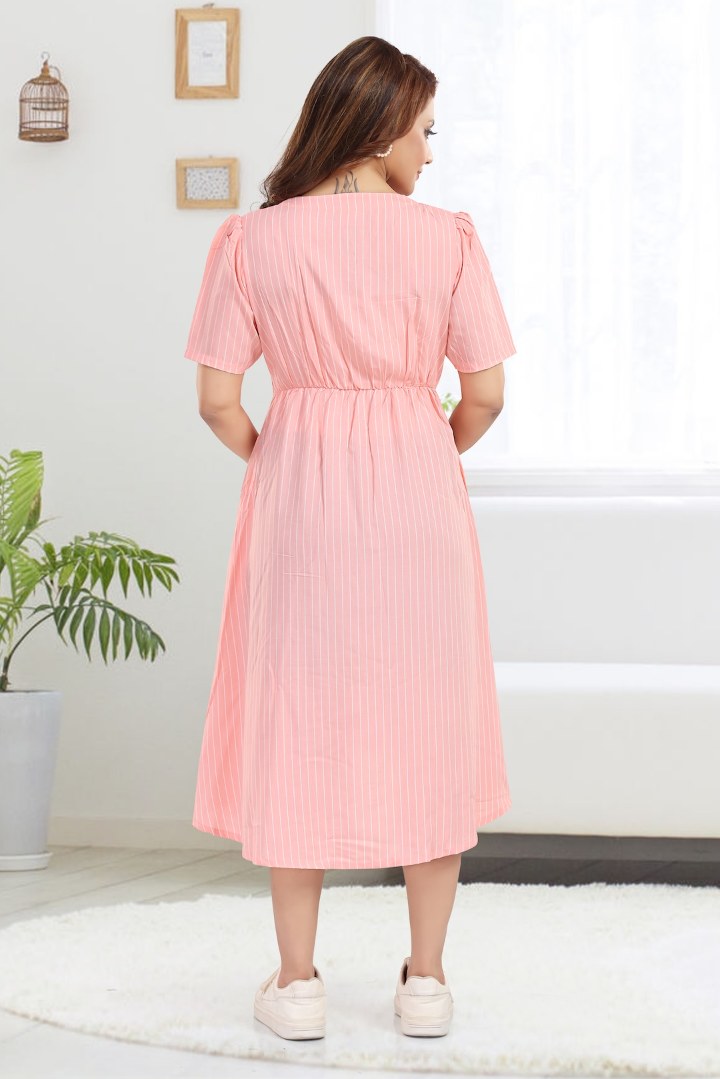Cotton Candy Pin Striped Maternity Dress