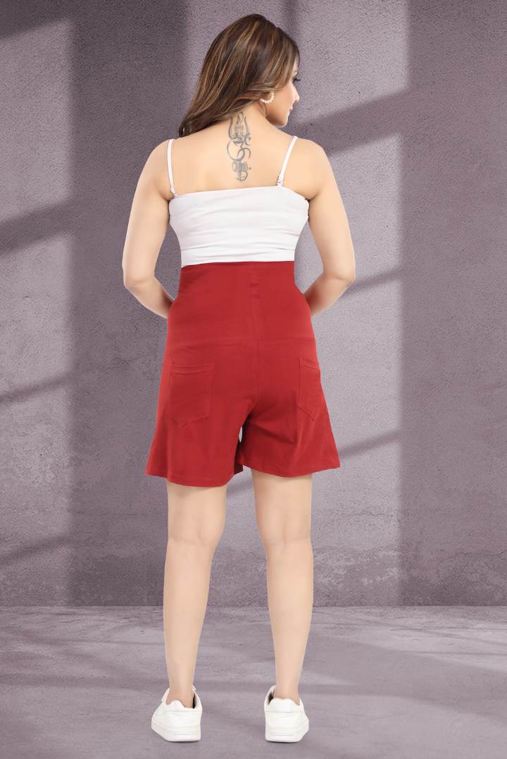 Rust Orange Maternity Shorts