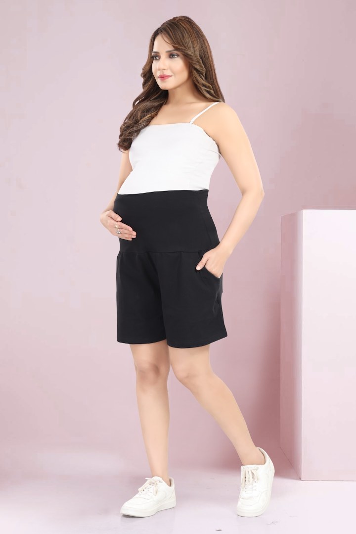 Jet Black Maternity Shorts