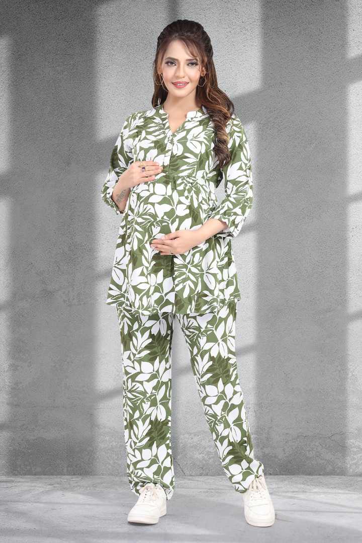 Green Forest Printed Feeding Coord Set