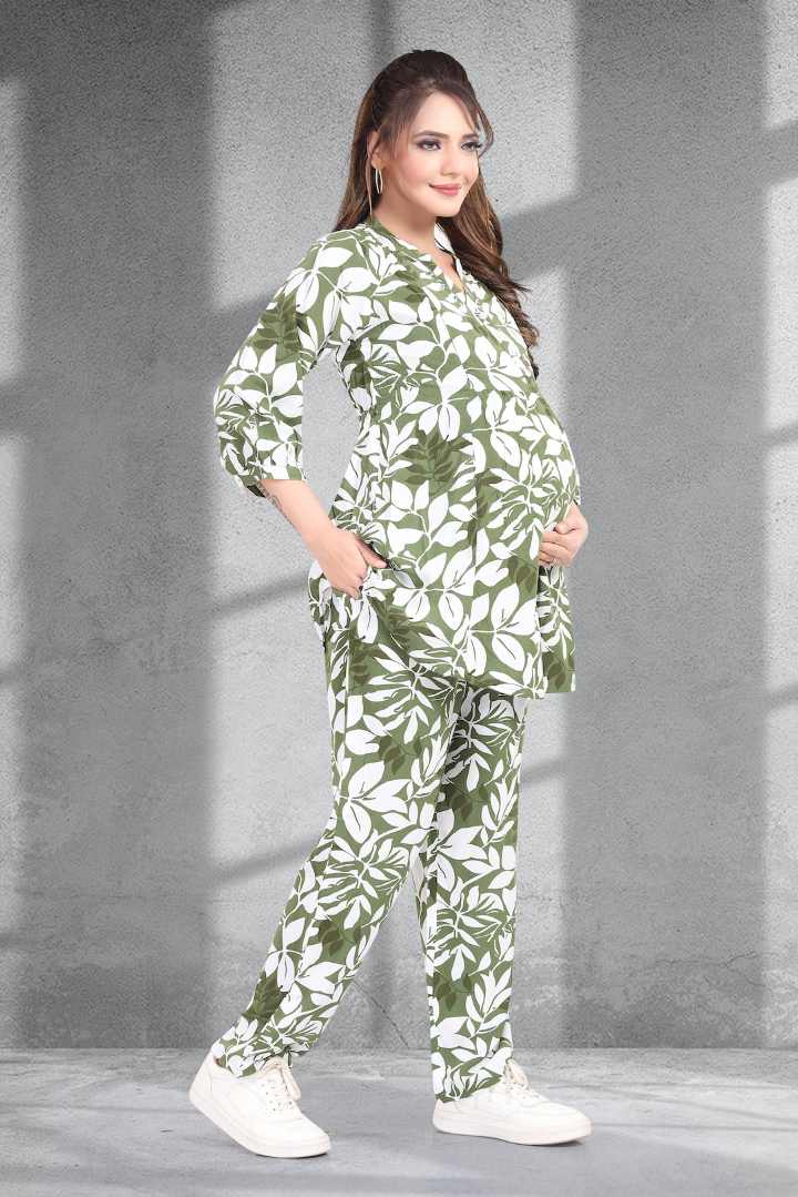 Green Forest Printed Feeding Coord Set