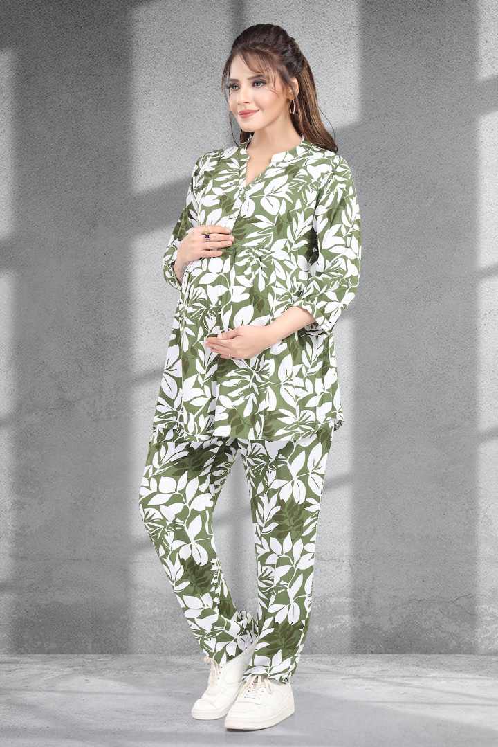 Green Forest Printed Feeding Coord Set