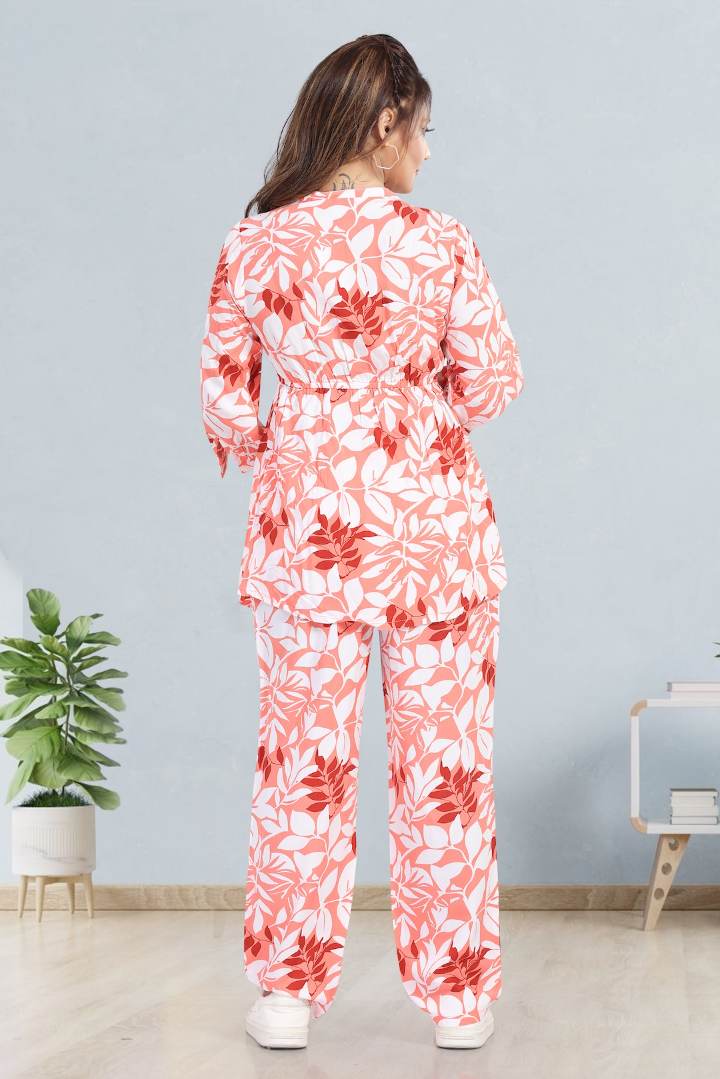 Blood Orange Printed Feeding Coord Set