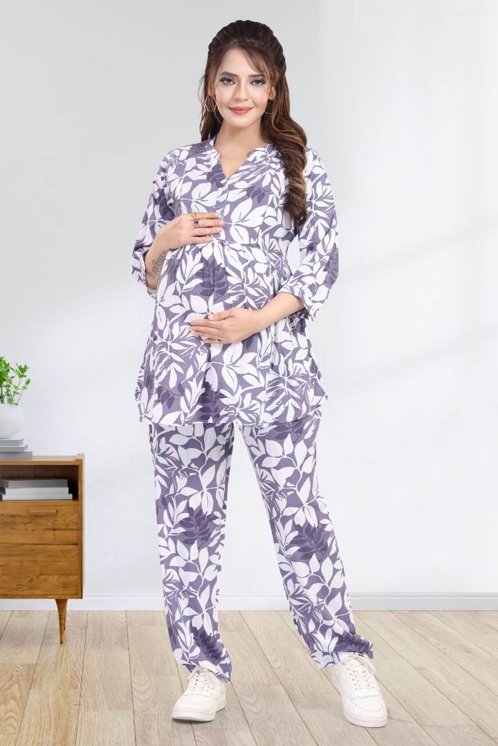 Heather Purple Feeding Coord Set