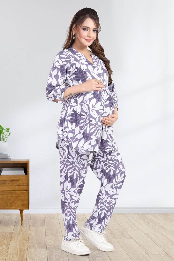 Heather Purple Feeding Coord Set