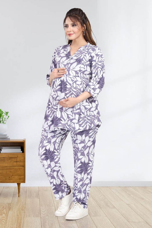 Heather Purple Feeding Coord Set