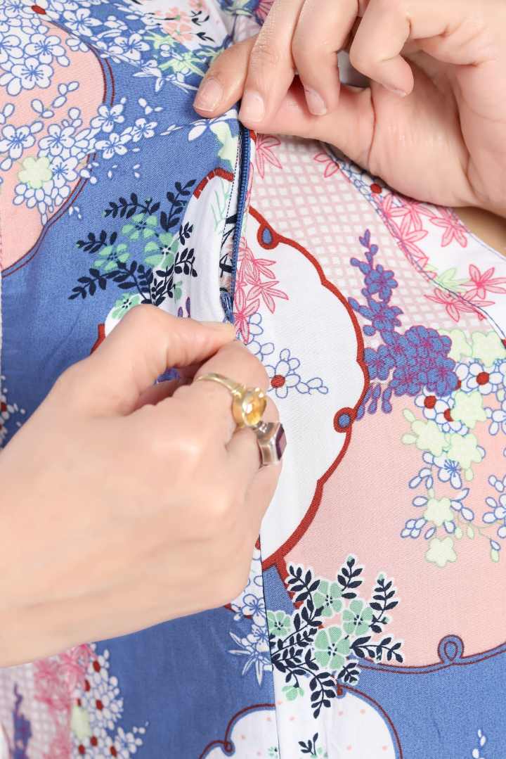 Celestial Blue Printed Feeding Coord Set