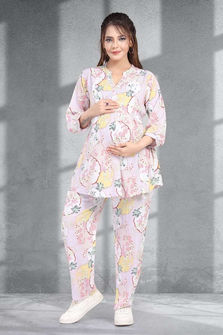 Icy Pink Printed Feeding Coord Set