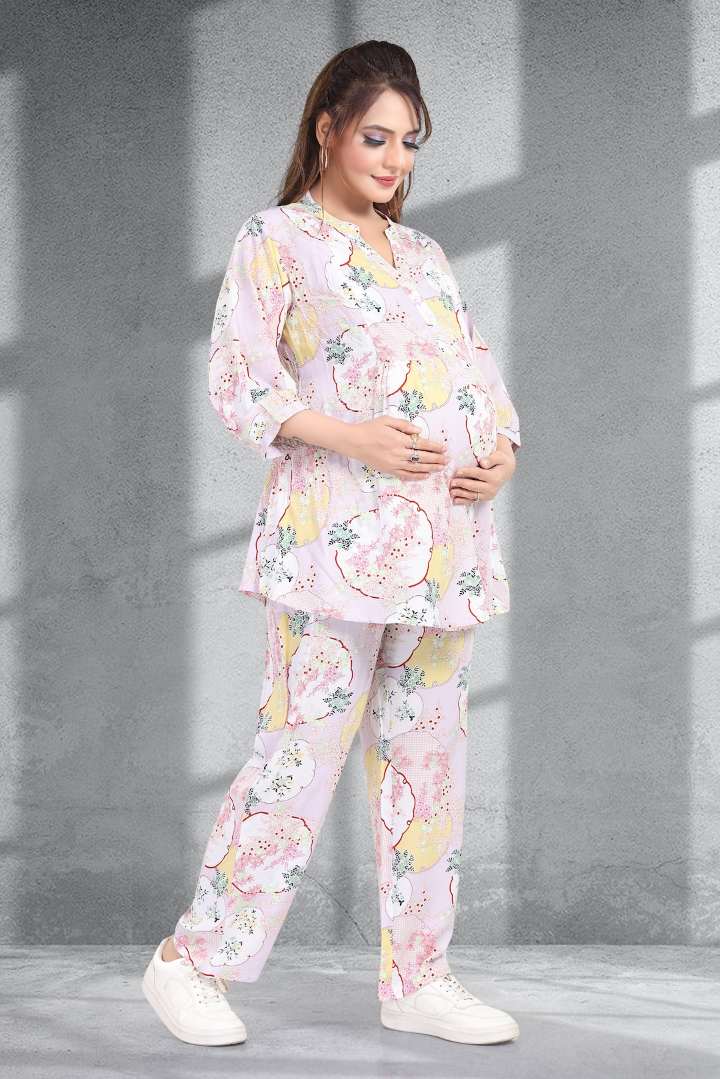 Icy Pink Printed Feeding Coord Set