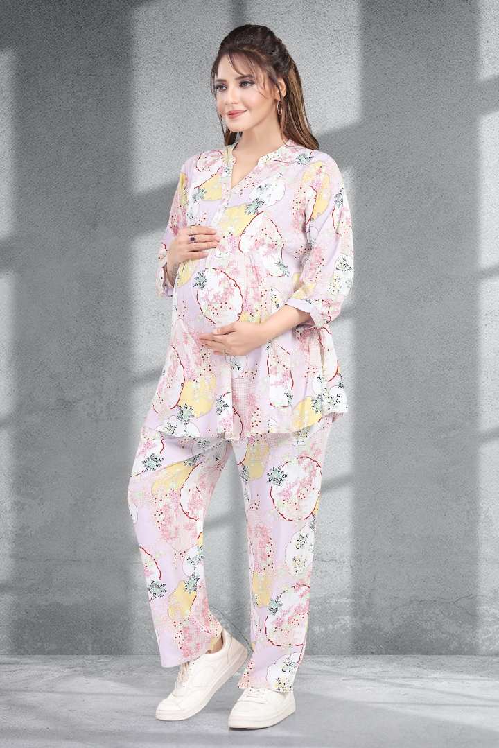 Icy Pink Printed Feeding Coord Set