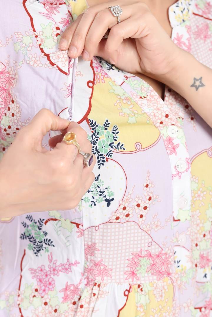 Icy Pink Printed Feeding Coord Set