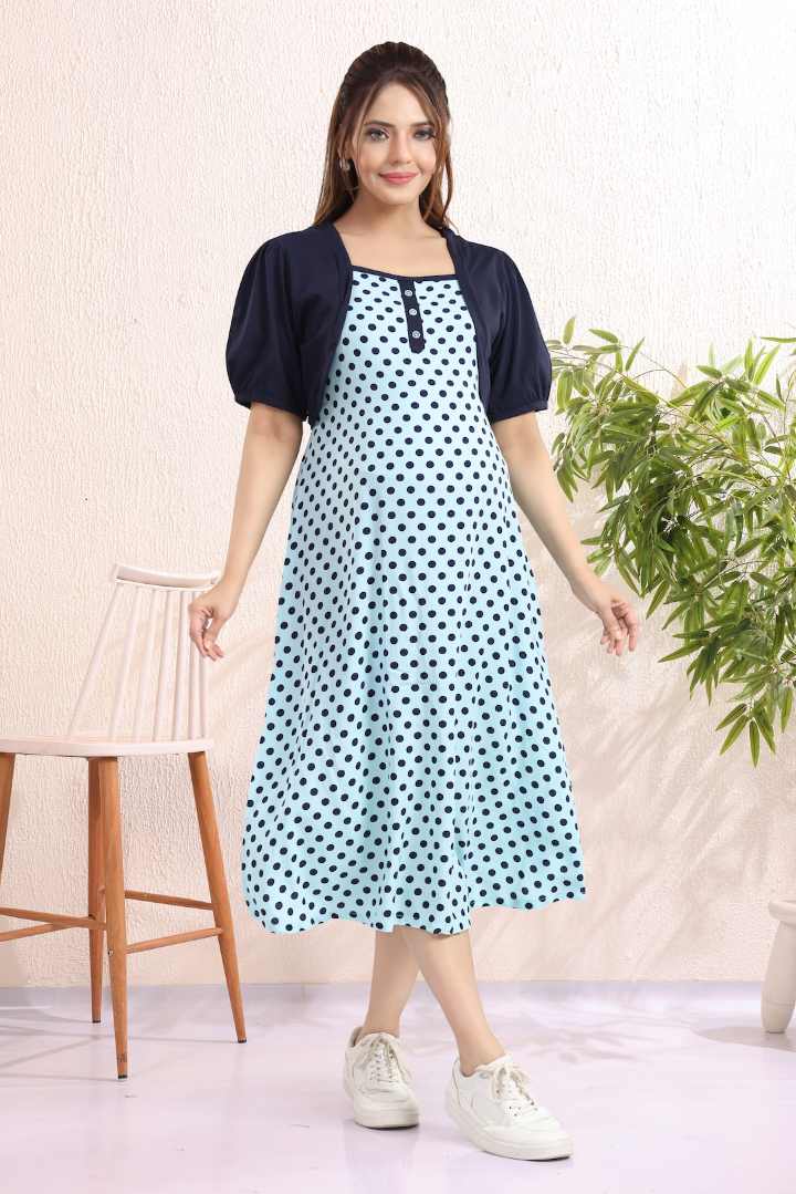 Sky Blue Overcoat Feeding Dress