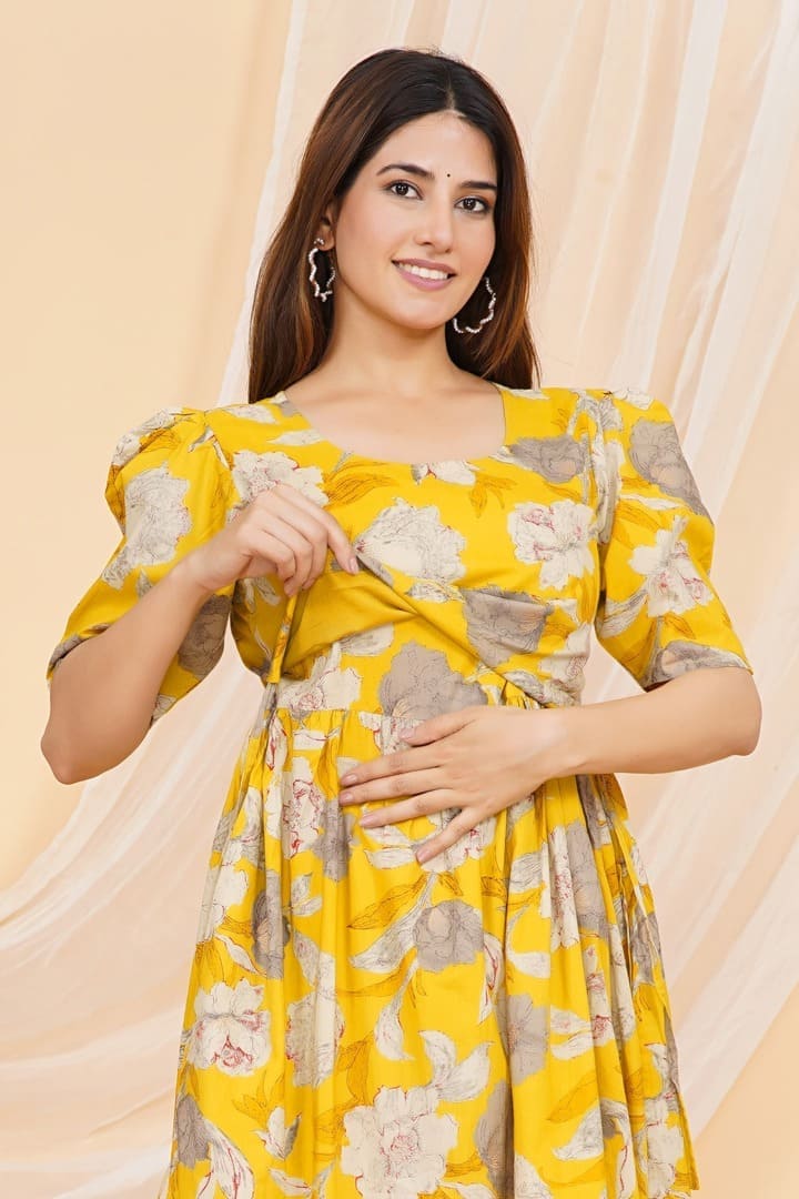 Sunshine Yellow Zipless Feeding Dress