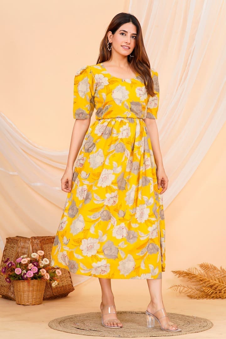 Sunshine Yellow Zipless Feeding Dress
