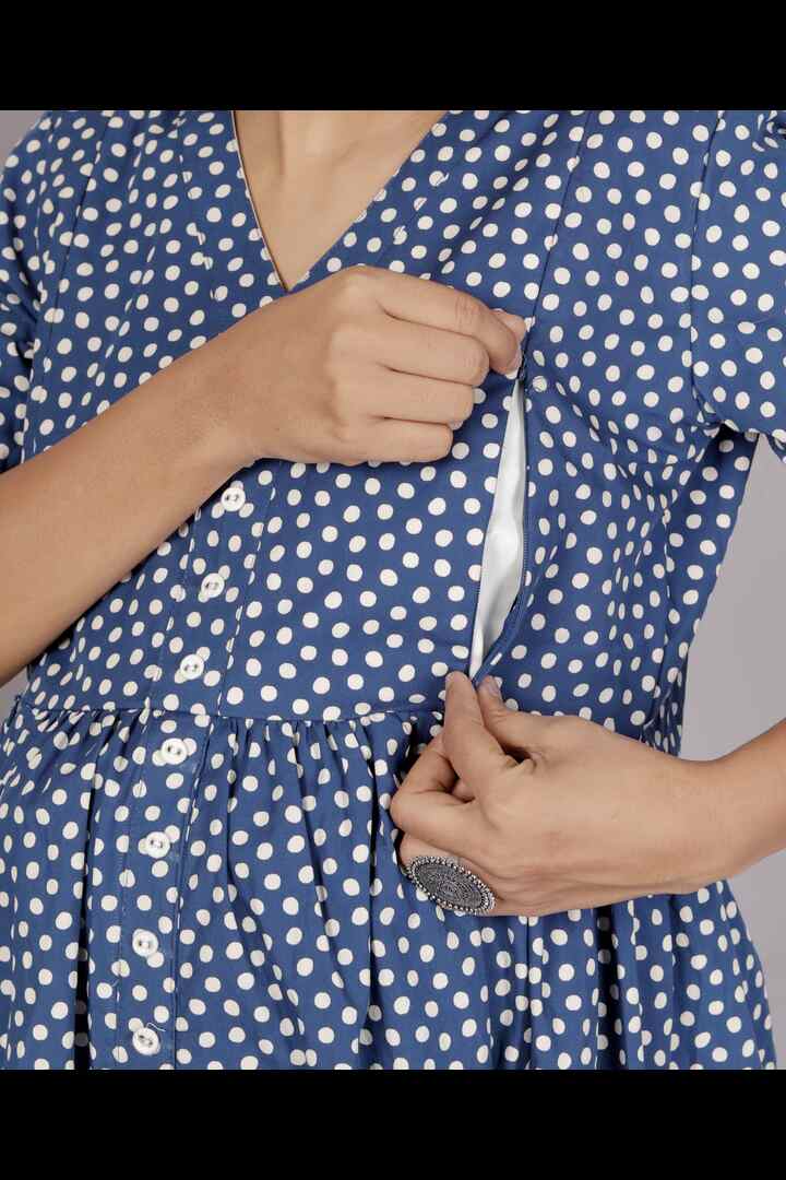 Polka Dot Maternity Feeding Dress