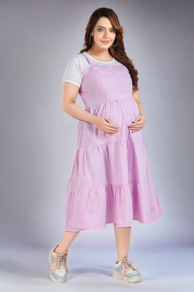 Lilac Pinafore Tiered Feeding Dress